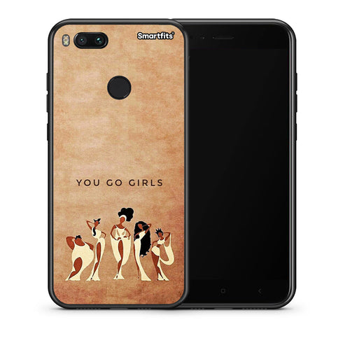 Θήκη Xiaomi Mi A1 You Go Girl από τη Smartfits με σχέδιο στο πίσω μέρος και μαύρο περίβλημα | Xiaomi Mi A1 You Go Girl case with colorful back and black bezels