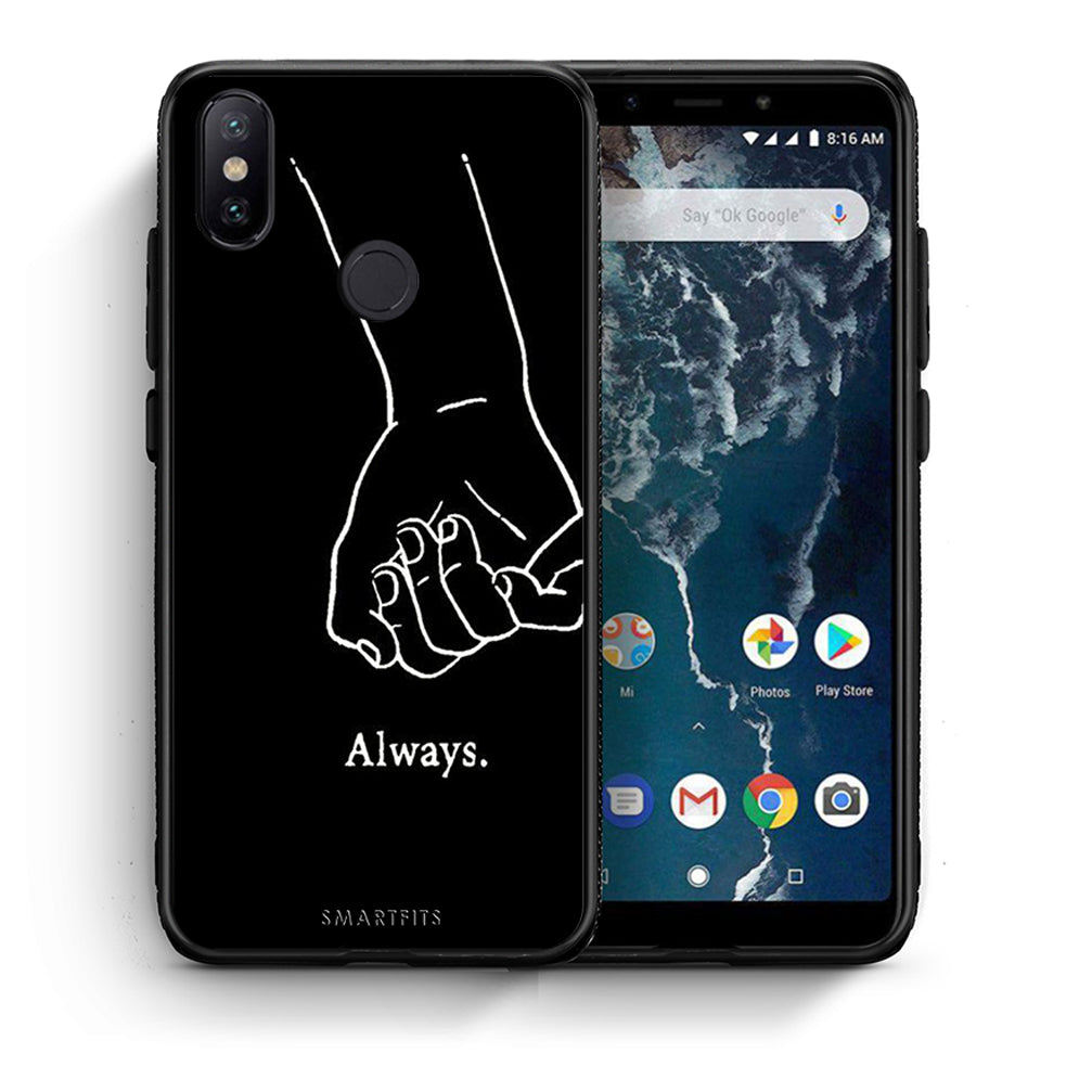 Θήκη Αγίου Βαλεντίνου Xiaomi Mi A2 Always & Forever 1 από τη Smartfits με σχέδιο στο πίσω μέρος και μαύρο περίβλημα | Xiaomi Mi A2 Always & Forever 1 case with colorful back and black bezels