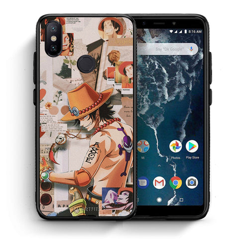Θήκη Xiaomi Mi A2 Anime Collage από τη Smartfits με σχέδιο στο πίσω μέρος και μαύρο περίβλημα | Xiaomi Mi A2 Anime Collage case with colorful back and black bezels