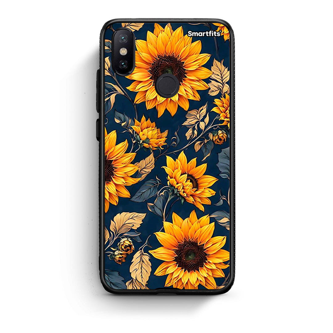 Xiaomi Mi A2 Autumn Sunflowers Θήκη από τη Smartfits με σχέδιο στο πίσω μέρος και μαύρο περίβλημα | Smartphone case with colorful back and black bezels by Smartfits