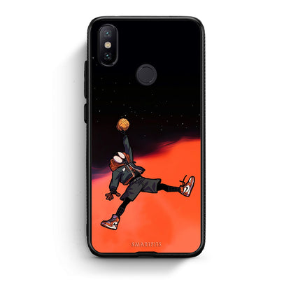 Xiaomi Mi A2 Basketball Hero θήκη από τη Smartfits με σχέδιο στο πίσω μέρος και μαύρο περίβλημα | Smartphone case with colorful back and black bezels by Smartfits