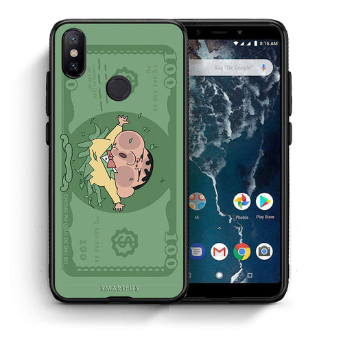 Θήκη Αγίου Βαλεντίνου Xiaomi Mi A2 Big Money από τη Smartfits με σχέδιο στο πίσω μέρος και μαύρο περίβλημα | Xiaomi Mi A2 Big Money case with colorful back and black bezels