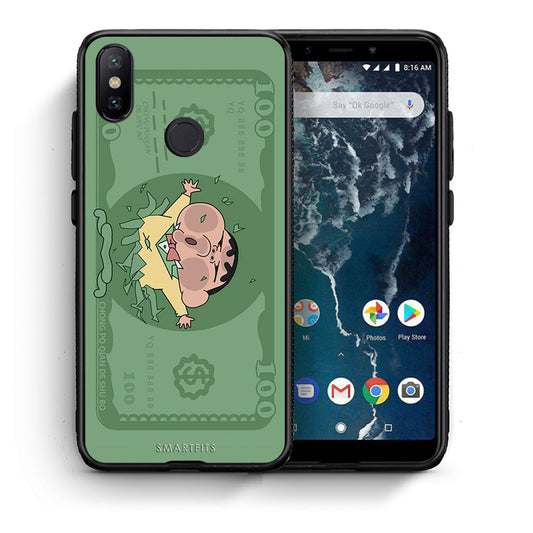 Θήκη Αγίου Βαλεντίνου Xiaomi Mi A2 Big Money από τη Smartfits με σχέδιο στο πίσω μέρος και μαύρο περίβλημα | Xiaomi Mi A2 Big Money case with colorful back and black bezels