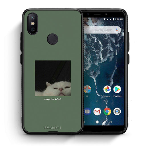Θήκη Xiaomi Mi A2 Bitch Surprise από τη Smartfits με σχέδιο στο πίσω μέρος και μαύρο περίβλημα | Xiaomi Mi A2 Bitch Surprise case with colorful back and black bezels