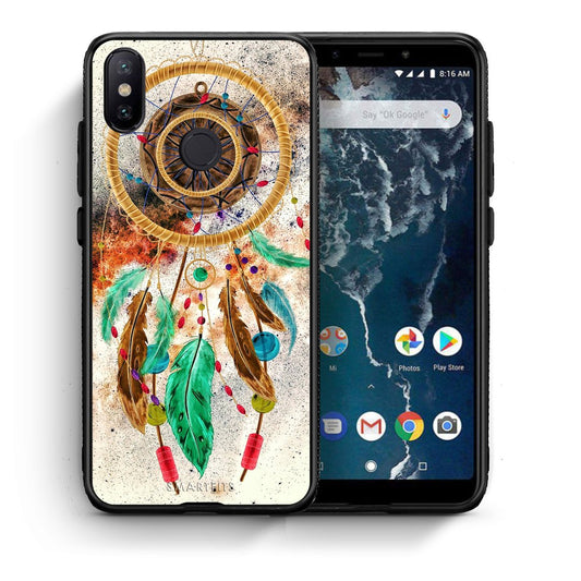 Θήκη Xiaomi Mi A2 DreamCatcher Boho από τη Smartfits με σχέδιο στο πίσω μέρος και μαύρο περίβλημα | Xiaomi Mi A2 DreamCatcher Boho case with colorful back and black bezels