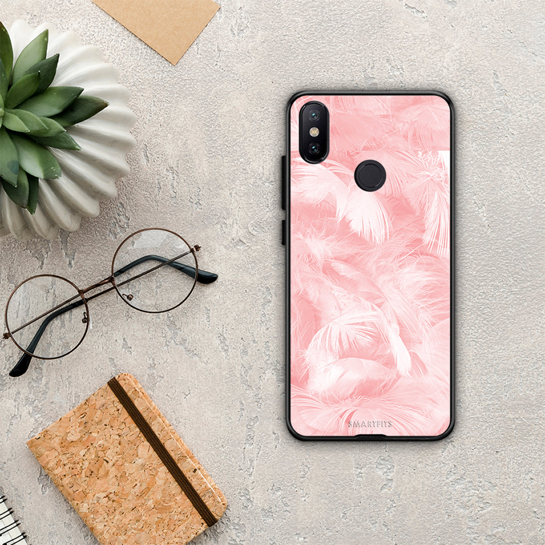 Boho Pink Feather - Xiaomi Mi A2 θήκη
