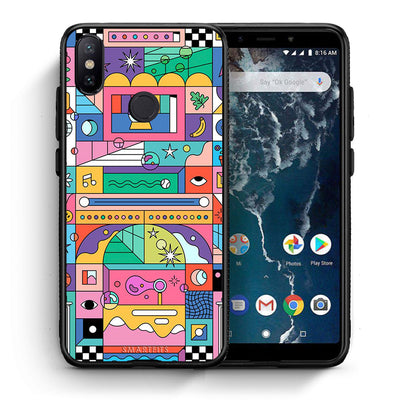Θήκη Xiaomi Mi A2 Bubbles Soap από τη Smartfits με σχέδιο στο πίσω μέρος και μαύρο περίβλημα | Xiaomi Mi A2 Bubbles Soap case with colorful back and black bezels