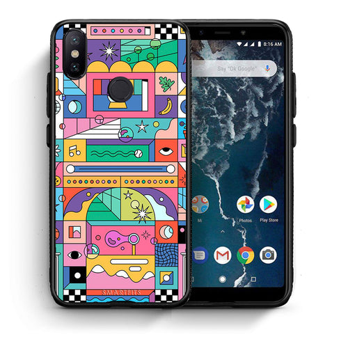 Θήκη Xiaomi Mi A2 Bubbles Soap από τη Smartfits με σχέδιο στο πίσω μέρος και μαύρο περίβλημα | Xiaomi Mi A2 Bubbles Soap case with colorful back and black bezels