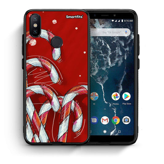 Θήκη Xiaomi Mi A2 Candy Cane από τη Smartfits με σχέδιο στο πίσω μέρος και μαύρο περίβλημα | Xiaomi Mi A2 Candy Cane case with colorful back and black bezels