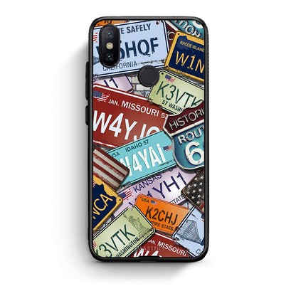 Xiaomi Mi A2 Car Plates θήκη από τη Smartfits με σχέδιο στο πίσω μέρος και μαύρο περίβλημα | Smartphone case with colorful back and black bezels by Smartfits