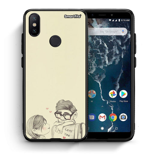 Θήκη Xiaomi Mi A2 Carl And Ellie από τη Smartfits με σχέδιο στο πίσω μέρος και μαύρο περίβλημα | Xiaomi Mi A2 Carl And Ellie case with colorful back and black bezels