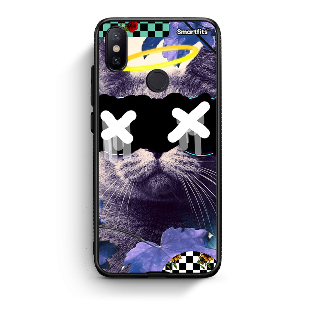 Xiaomi Mi A2 Cat Collage θήκη από τη Smartfits με σχέδιο στο πίσω μέρος και μαύρο περίβλημα | Smartphone case with colorful back and black bezels by Smartfits