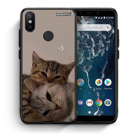 Thumbnail for Θήκη Xiaomi Mi A2 Cats In Love από τη Smartfits με σχέδιο στο πίσω μέρος και μαύρο περίβλημα | Xiaomi Mi A2 Cats In Love case with colorful back and black bezels