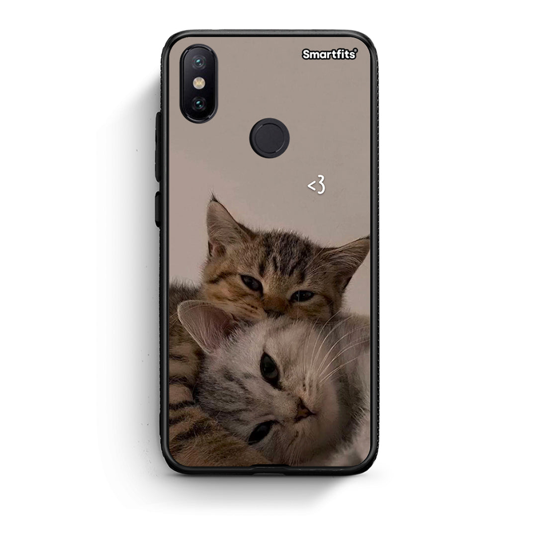 Xiaomi Mi A2 Cats In Love Θήκη από τη Smartfits με σχέδιο στο πίσω μέρος και μαύρο περίβλημα | Smartphone case with colorful back and black bezels by Smartfits
