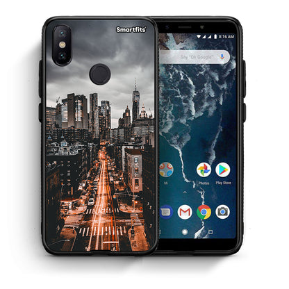 Θήκη Xiaomi Mi A2 City Lights από τη Smartfits με σχέδιο στο πίσω μέρος και μαύρο περίβλημα | Xiaomi Mi A2 City Lights case with colorful back and black bezels