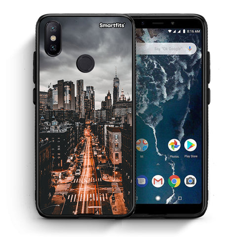 Θήκη Xiaomi Mi A2 City Lights από τη Smartfits με σχέδιο στο πίσω μέρος και μαύρο περίβλημα | Xiaomi Mi A2 City Lights case with colorful back and black bezels