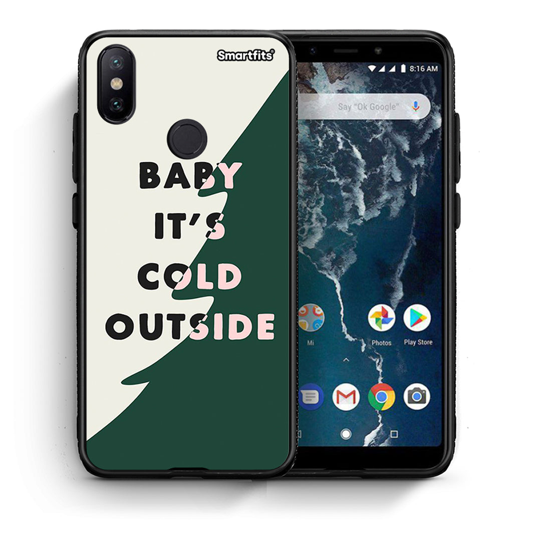 Θήκη Xiaomi Mi A2 Cold Outside από τη Smartfits με σχέδιο στο πίσω μέρος και μαύρο περίβλημα | Xiaomi Mi A2 Cold Outside case with colorful back and black bezels