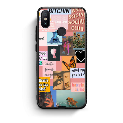 Xiaomi Mi A2 Collage Bitchin Θήκη Αγίου Βαλεντίνου από τη Smartfits με σχέδιο στο πίσω μέρος και μαύρο περίβλημα | Smartphone case with colorful back and black bezels by Smartfits