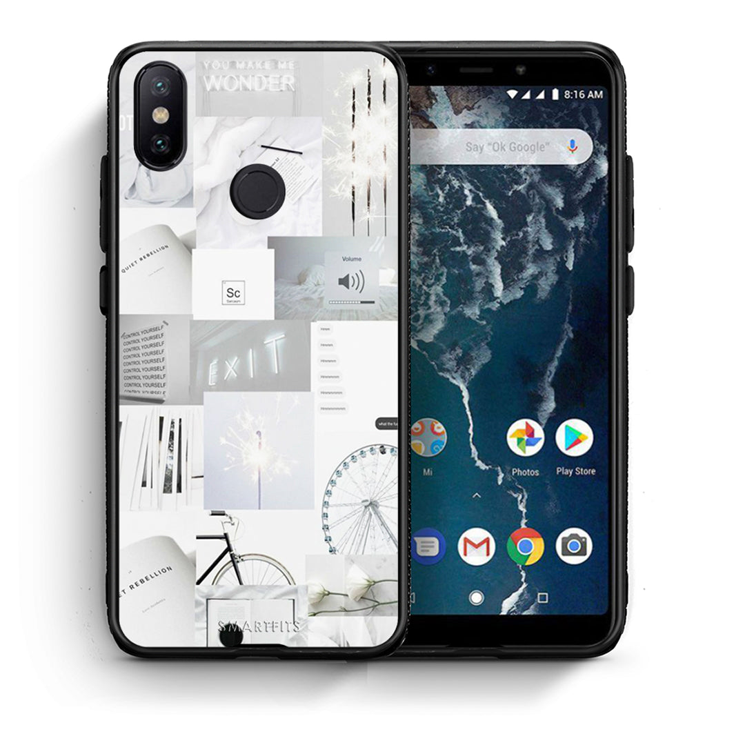 Θήκη Αγίου Βαλεντίνου Xiaomi Mi A2 Collage Make Me Wonder από τη Smartfits με σχέδιο στο πίσω μέρος και μαύρο περίβλημα | Xiaomi Mi A2 Collage Make Me Wonder case with colorful back and black bezels