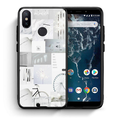 Θήκη Αγίου Βαλεντίνου Xiaomi Mi A2 Collage Make Me Wonder από τη Smartfits με σχέδιο στο πίσω μέρος και μαύρο περίβλημα | Xiaomi Mi A2 Collage Make Me Wonder case with colorful back and black bezels