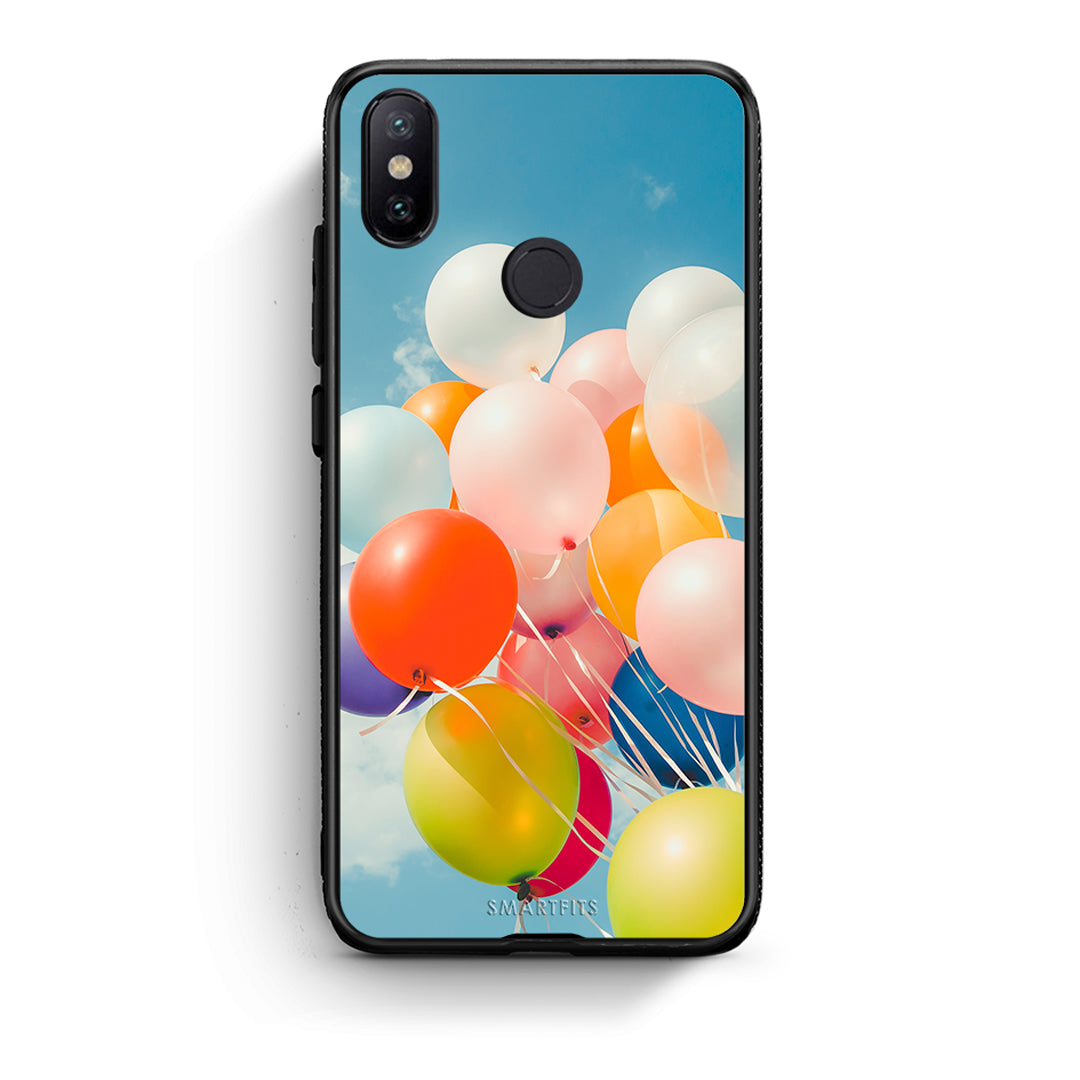 Xiaomi Mi A2 Colorful Balloons θήκη από τη Smartfits με σχέδιο στο πίσω μέρος και μαύρο περίβλημα | Smartphone case with colorful back and black bezels by Smartfits