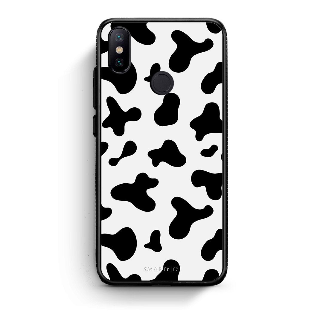 Xiaomi Mi A2 Cow Print θήκη από τη Smartfits με σχέδιο στο πίσω μέρος και μαύρο περίβλημα | Smartphone case with colorful back and black bezels by Smartfits
