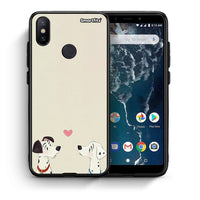 Thumbnail for Θήκη Xiaomi Mi A2 Dalmatians Love από τη Smartfits με σχέδιο στο πίσω μέρος και μαύρο περίβλημα | Xiaomi Mi A2 Dalmatians Love case with colorful back and black bezels