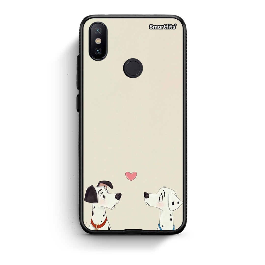 Xiaomi Mi A2 Dalmatians Love θήκη από τη Smartfits με σχέδιο στο πίσω μέρος και μαύρο περίβλημα | Smartphone case with colorful back and black bezels by Smartfits