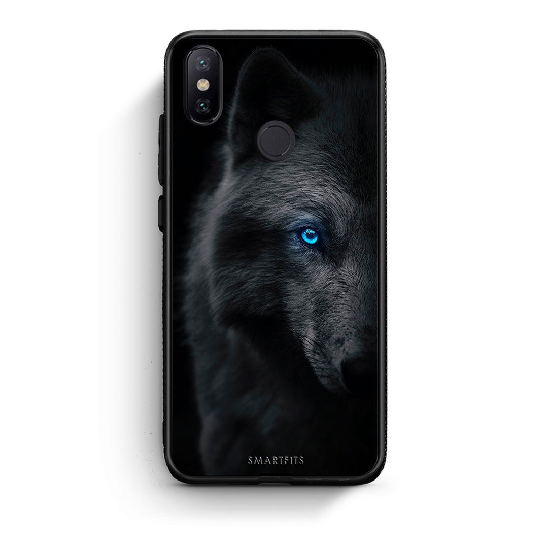 Xiaomi Mi A2 Dark Wolf θήκη από τη Smartfits με σχέδιο στο πίσω μέρος και μαύρο περίβλημα | Smartphone case with colorful back and black bezels by Smartfits
