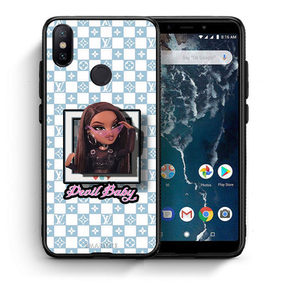Θήκη Αγίου Βαλεντίνου Xiaomi Mi A2 Devil Baby από τη Smartfits με σχέδιο στο πίσω μέρος και μαύρο περίβλημα | Xiaomi Mi A2 Devil Baby case with colorful back and black bezels