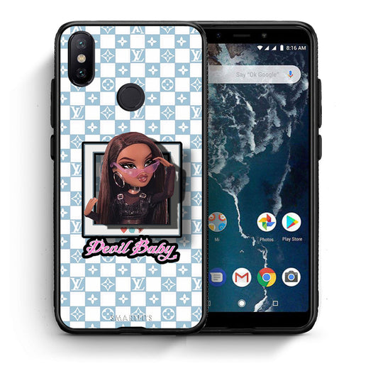 Θήκη Αγίου Βαλεντίνου Xiaomi Mi A2 Devil Baby από τη Smartfits με σχέδιο στο πίσω μέρος και μαύρο περίβλημα | Xiaomi Mi A2 Devil Baby case with colorful back and black bezels
