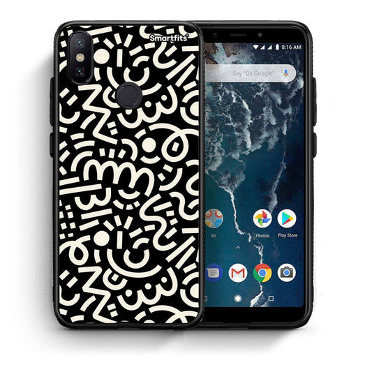 Θήκη Xiaomi Mi A2 Doodle Art από τη Smartfits με σχέδιο στο πίσω μέρος και μαύρο περίβλημα | Xiaomi Mi A2 Doodle Art case with colorful back and black bezels