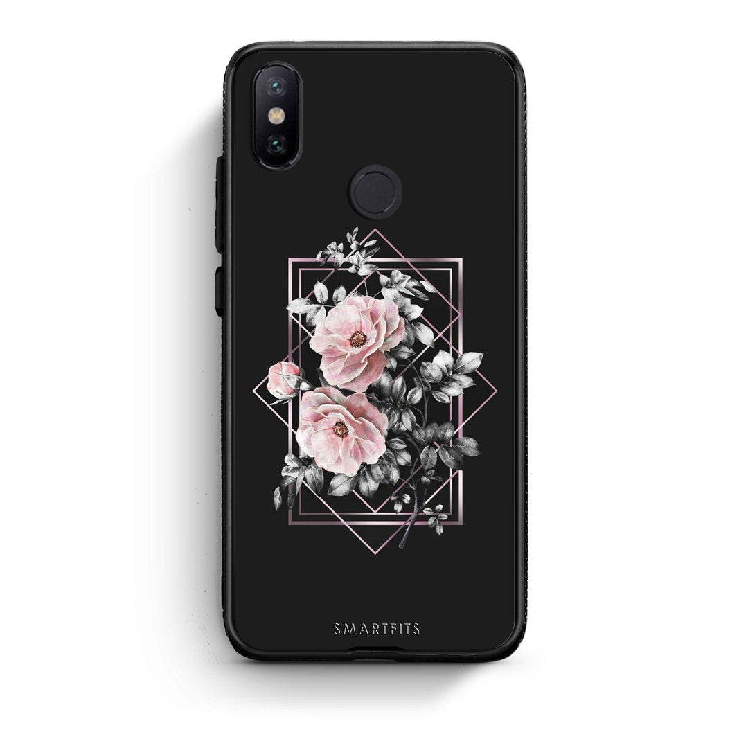 4 - Xiaomi Mi A2 Frame Flower case, cover, bumper