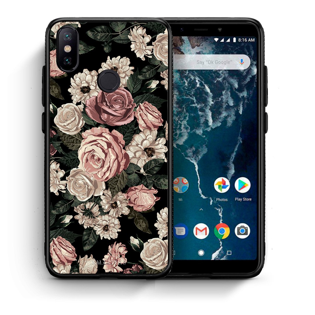 Θήκη Xiaomi Mi A2 Wild Roses Flower από τη Smartfits με σχέδιο στο πίσω μέρος και μαύρο περίβλημα | Xiaomi Mi A2 Wild Roses Flower case with colorful back and black bezels