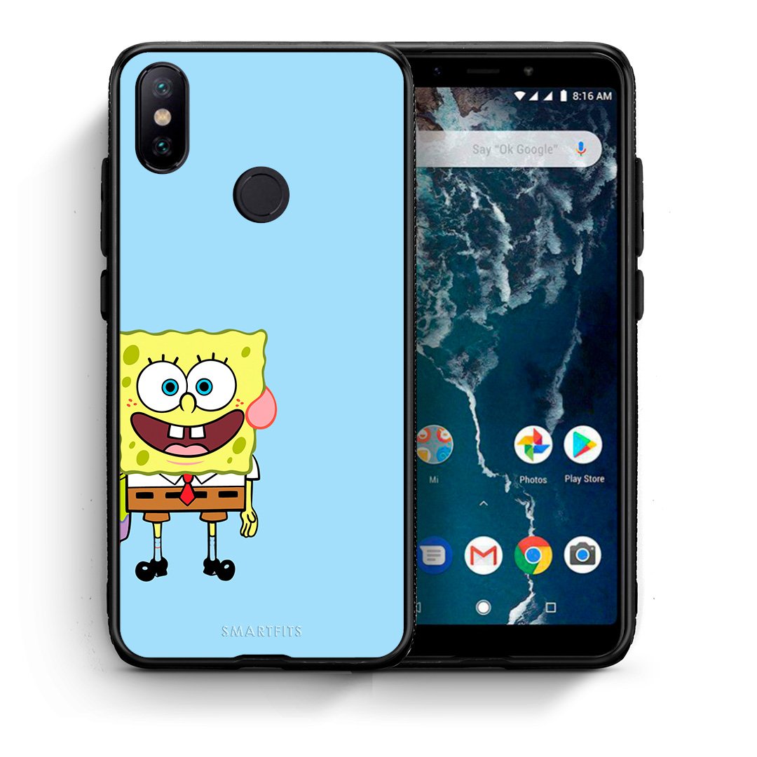 Θήκη Xiaomi Mi A2 Friends Bob από τη Smartfits με σχέδιο στο πίσω μέρος και μαύρο περίβλημα | Xiaomi Mi A2 Friends Bob case with colorful back and black bezels