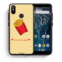 Thumbnail for Θήκη Αγίου Βαλεντίνου Xiaomi Mi A2 Fries Before Guys από τη Smartfits με σχέδιο στο πίσω μέρος και μαύρο περίβλημα | Xiaomi Mi A2 Fries Before Guys case with colorful back and black bezels