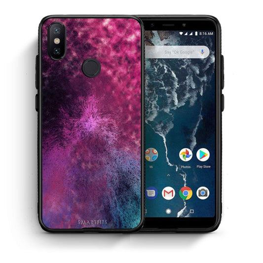 Θήκη Xiaomi Mi A2 Aurora Galaxy από τη Smartfits με σχέδιο στο πίσω μέρος και μαύρο περίβλημα | Xiaomi Mi A2 Aurora Galaxy case with colorful back and black bezels