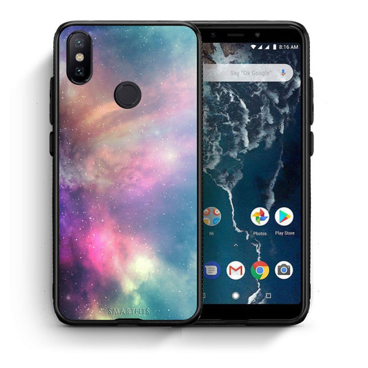 Θήκη Xiaomi Mi A2 Rainbow Galaxy από τη Smartfits με σχέδιο στο πίσω μέρος και μαύρο περίβλημα | Xiaomi Mi A2 Rainbow Galaxy case with colorful back and black bezels