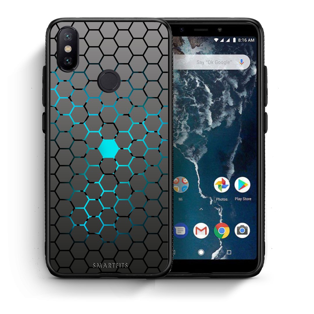Θήκη Xiaomi Mi A2 Hexagonal Geometric από τη Smartfits με σχέδιο στο πίσω μέρος και μαύρο περίβλημα | Xiaomi Mi A2 Hexagonal Geometric case with colorful back and black bezels
