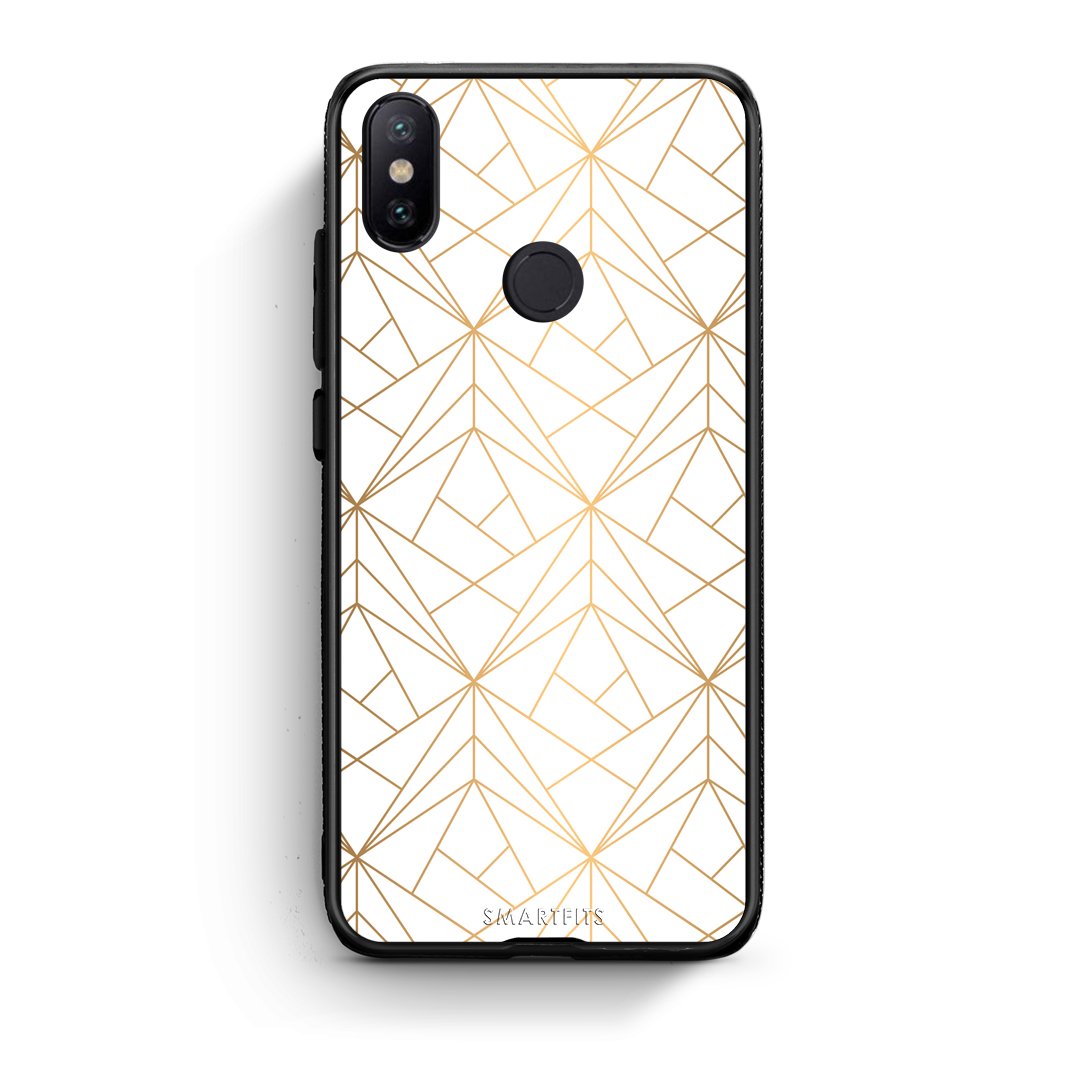 111 - Xiaomi Mi A2  Luxury White Geometric case, cover, bumper