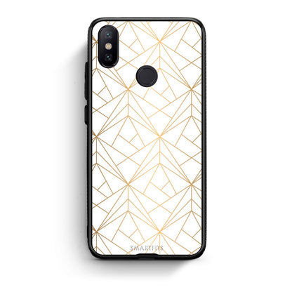 111 - Xiaomi Mi A2  Luxury White Geometric case, cover, bumper
