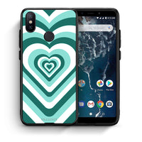 Thumbnail for Θήκη Xiaomi Mi A2 Green Hearts από τη Smartfits με σχέδιο στο πίσω μέρος και μαύρο περίβλημα | Xiaomi Mi A2 Green Hearts case with colorful back and black bezels