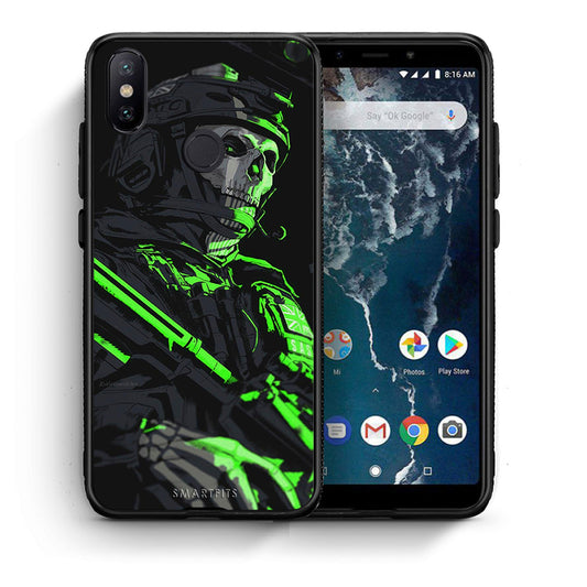 Θήκη Αγίου Βαλεντίνου Xiaomi Mi A2 Green Soldier από τη Smartfits με σχέδιο στο πίσω μέρος και μαύρο περίβλημα | Xiaomi Mi A2 Green Soldier case with colorful back and black bezels