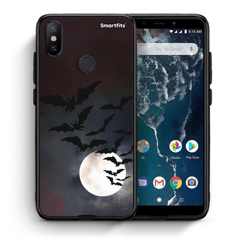 Θήκη Xiaomi Mi A2 Halloween Bat Night από τη Smartfits με σχέδιο στο πίσω μέρος και μαύρο περίβλημα | Xiaomi Mi A2 Halloween Bat Night case with colorful back and black bezels