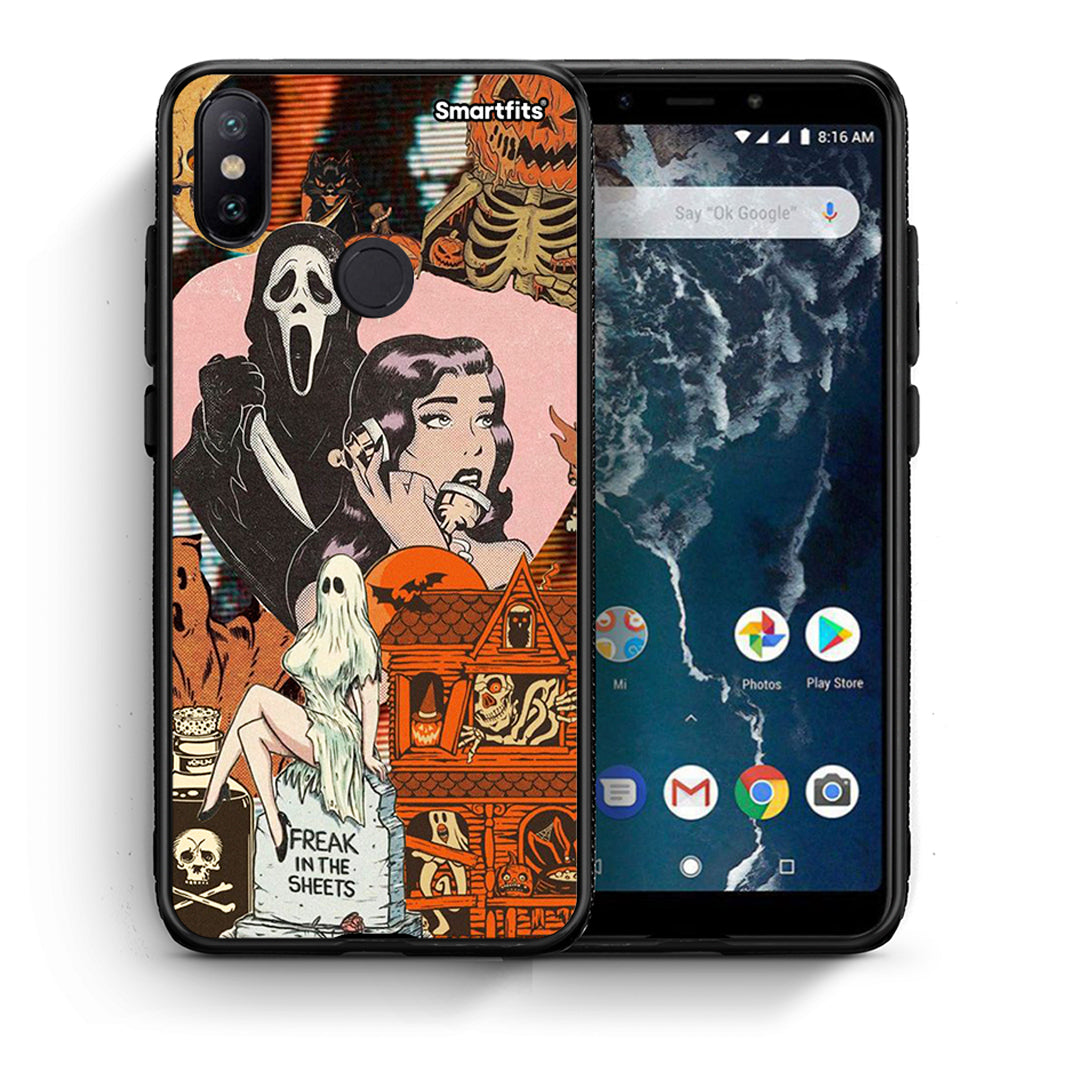 Θήκη Xiaomi Mi A2 Halloween Collage από τη Smartfits με σχέδιο στο πίσω μέρος και μαύρο περίβλημα | Xiaomi Mi A2 Halloween Collage case with colorful back and black bezels