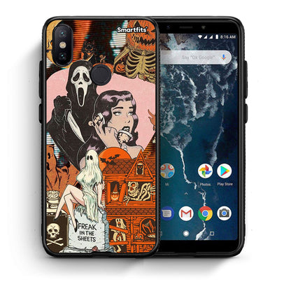Θήκη Xiaomi Mi A2 Halloween Collage από τη Smartfits με σχέδιο στο πίσω μέρος και μαύρο περίβλημα | Xiaomi Mi A2 Halloween Collage case with colorful back and black bezels