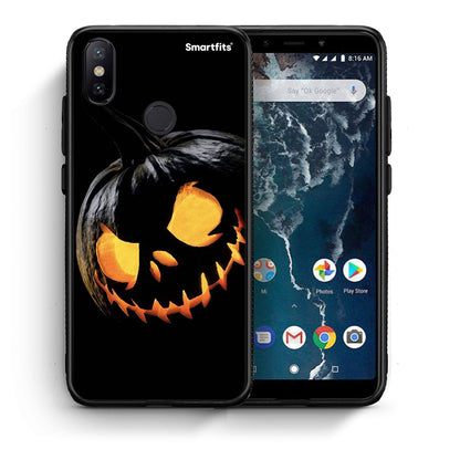 Θήκη Xiaomi Mi A2 Halloween Scary Pumpkin από τη Smartfits με σχέδιο στο πίσω μέρος και μαύρο περίβλημα | Xiaomi Mi A2 Halloween Scary Pumpkin case with colorful back and black bezels