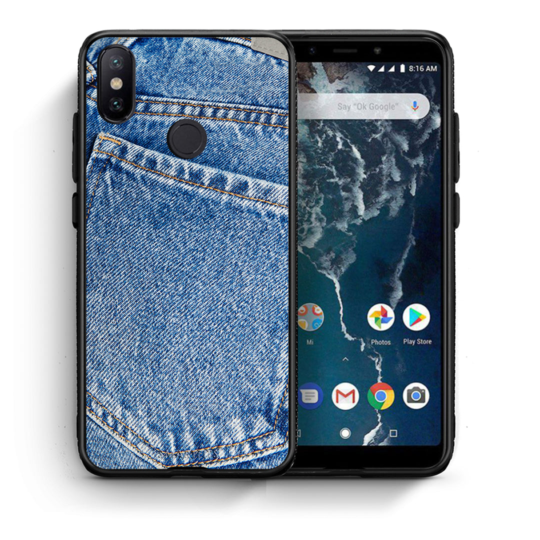 Θήκη Xiaomi Mi A2 Jeans Pocket από τη Smartfits με σχέδιο στο πίσω μέρος και μαύρο περίβλημα | Xiaomi Mi A2 Jeans Pocket case with colorful back and black bezels