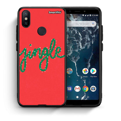 Θήκη Xiaomi Mi A2 Jingle Xmas από τη Smartfits με σχέδιο στο πίσω μέρος και μαύρο περίβλημα | Xiaomi Mi A2 Jingle Xmas case with colorful back and black bezels