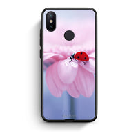 Thumbnail for Xiaomi Mi A2 Ladybug Flower θήκη από τη Smartfits με σχέδιο στο πίσω μέρος και μαύρο περίβλημα | Smartphone case with colorful back and black bezels by Smartfits
